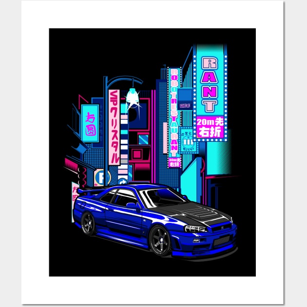 Nissan skyline r34 Wall Art by JDMAPEX